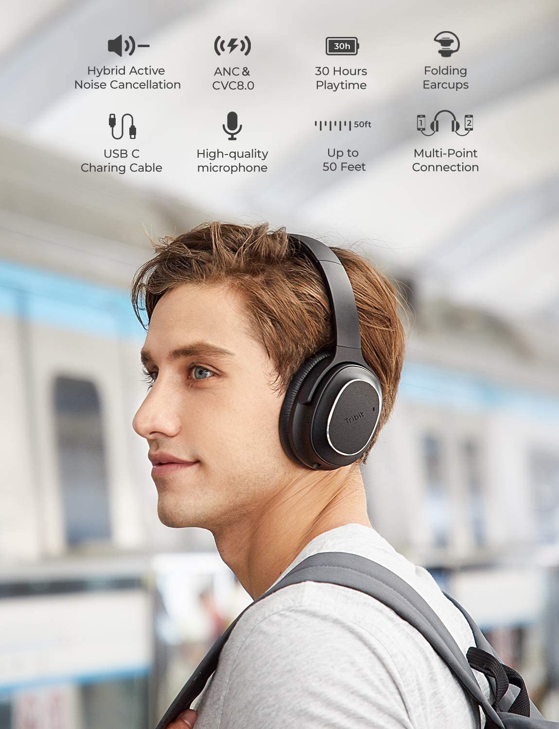 Tribit QuietPlus 72 Noise Cancelling Kopfhörer