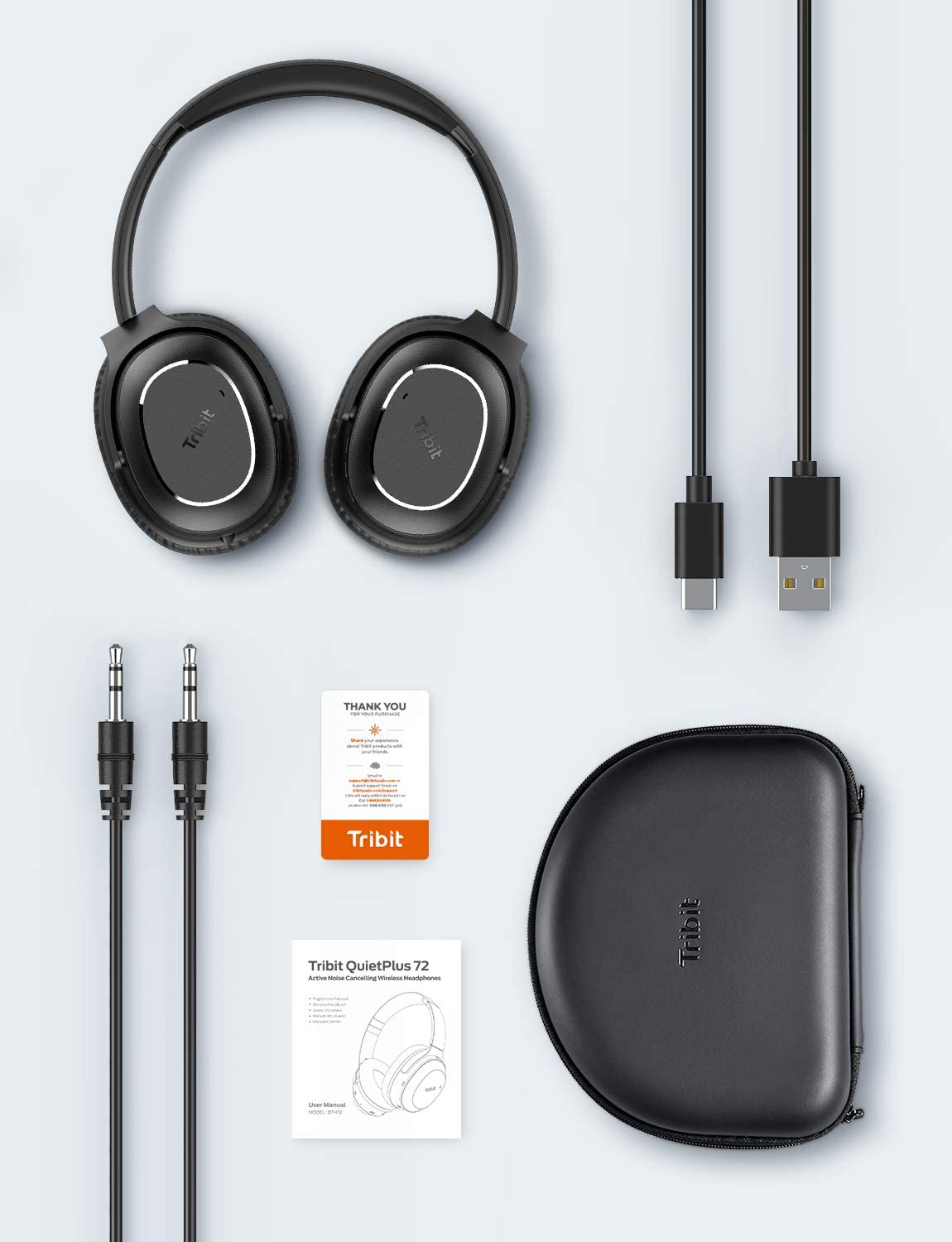 Tribit QuietPlus 72 Noise Cancelling Lieferumfang